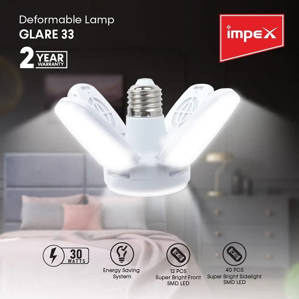 Лампочка складна світлодіодна 4 лопаті E27 KK-202 • LED лампа Mini Fan Blade Bulb E27 KK-202 60W - фото 5