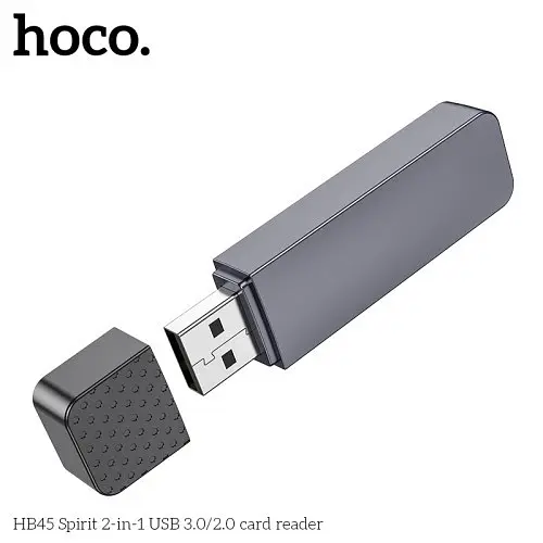 Картридер Hoco HB45 Spirit 2 в 1 USB 3.0 card reader серый - фото 5