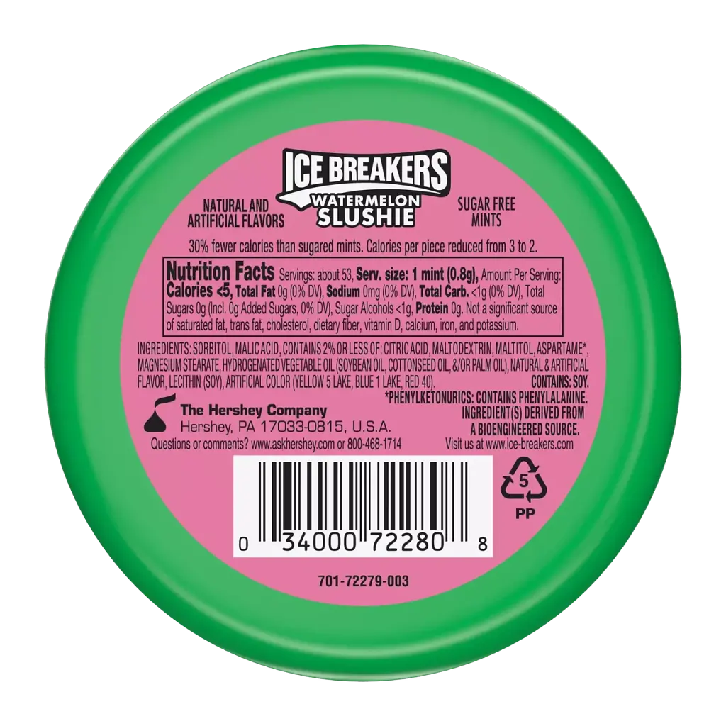 Льодяники драже Ice Breakers Watermelon Slushie Sugar Free Mints - фото 2