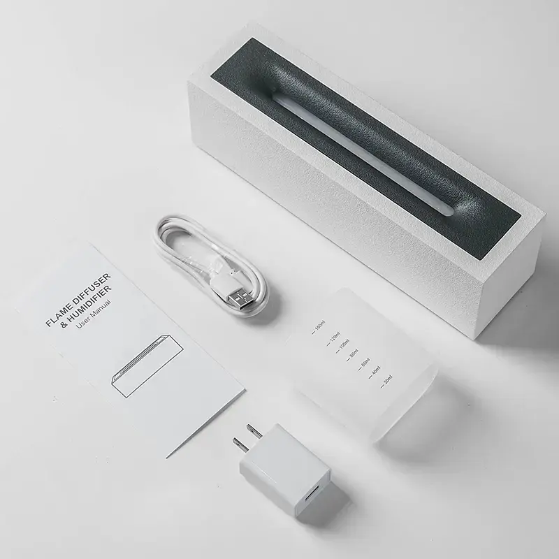 Увлажнитель воздуха Kinscoter H3 Nordic Style Flame White портативный аромадиффузор электрический с эффектом пламени с двумя аромамаслами в подарок - фото 3