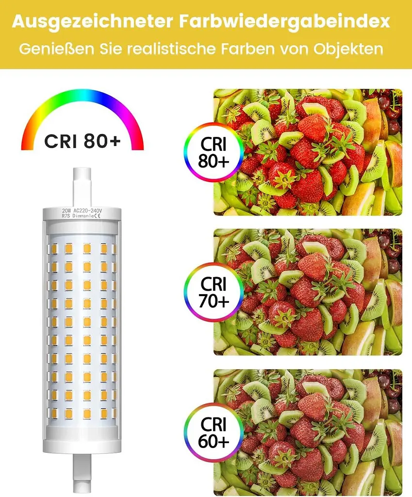 Світлодіодна лампа Bonlux 20W R7s 118 мм Dimmable Warm White 3000K 2000LM Замінити галогенну лампу 200W J118 J Тип - фото 5