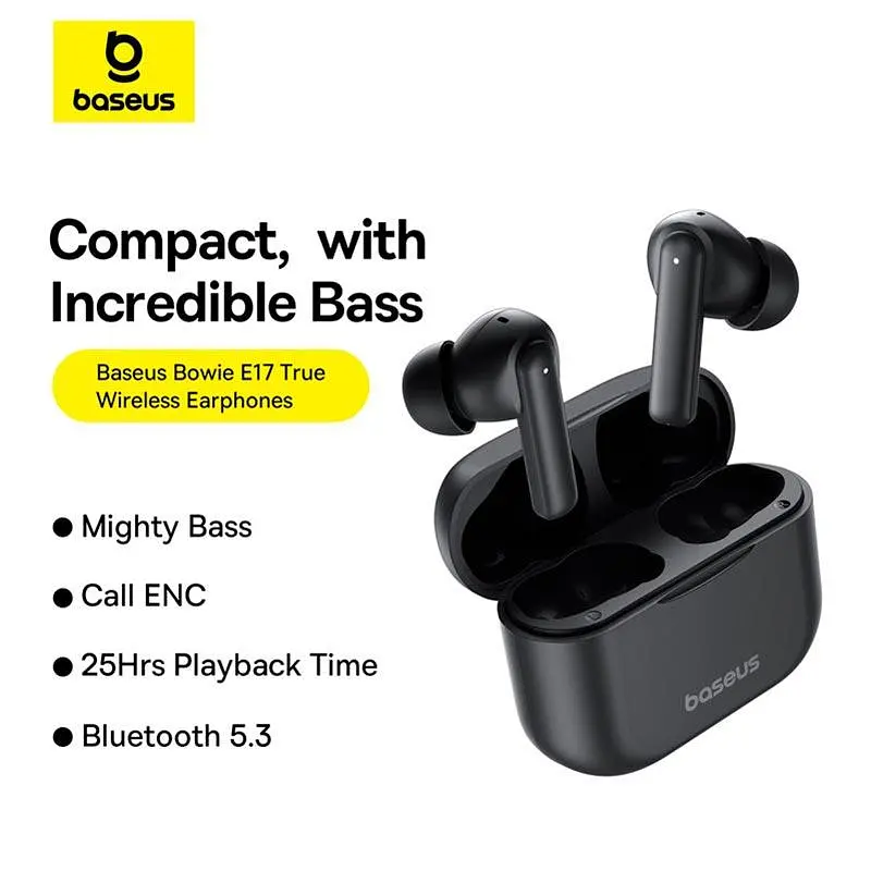 Навушники бездротові Baseus Bowie E17 True Wireless Bluetooth Earphones чорні (A00072200113-Z1) - фото 8