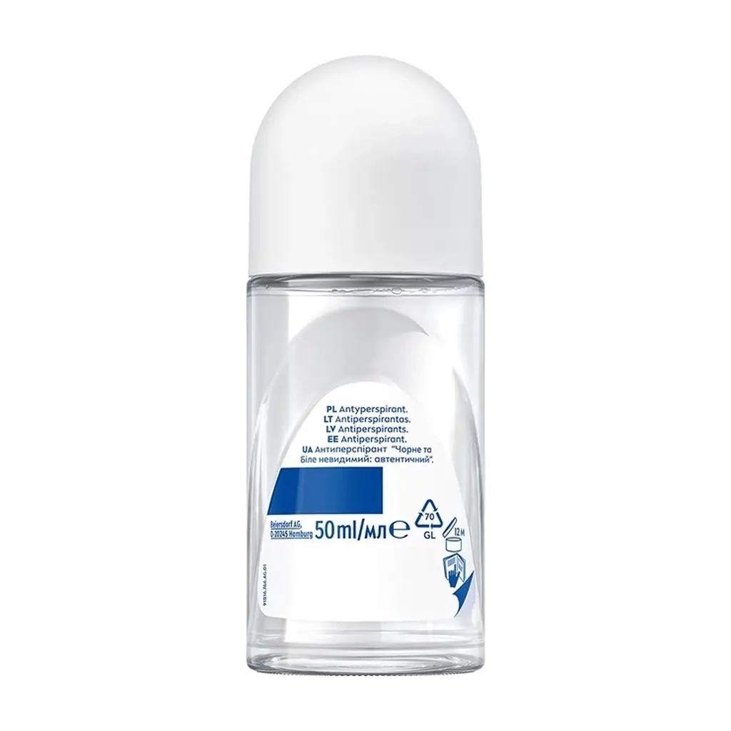 Антиперспірант Nivea Black & White Invisible Authentic Antiperspirant Roll-On 50 мл (5900017107844) - фото 3