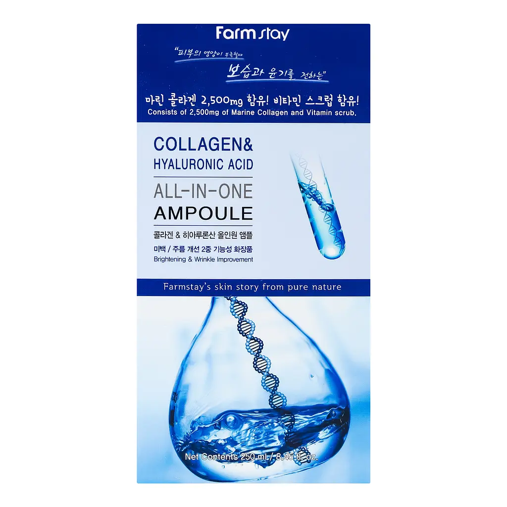 Сироватка для обличчя FarmStay Collagen&Hyaluronic Acid All-In-One Ampoule з колагеном та гіалуроновою кислотою, 250 мл - фото 3