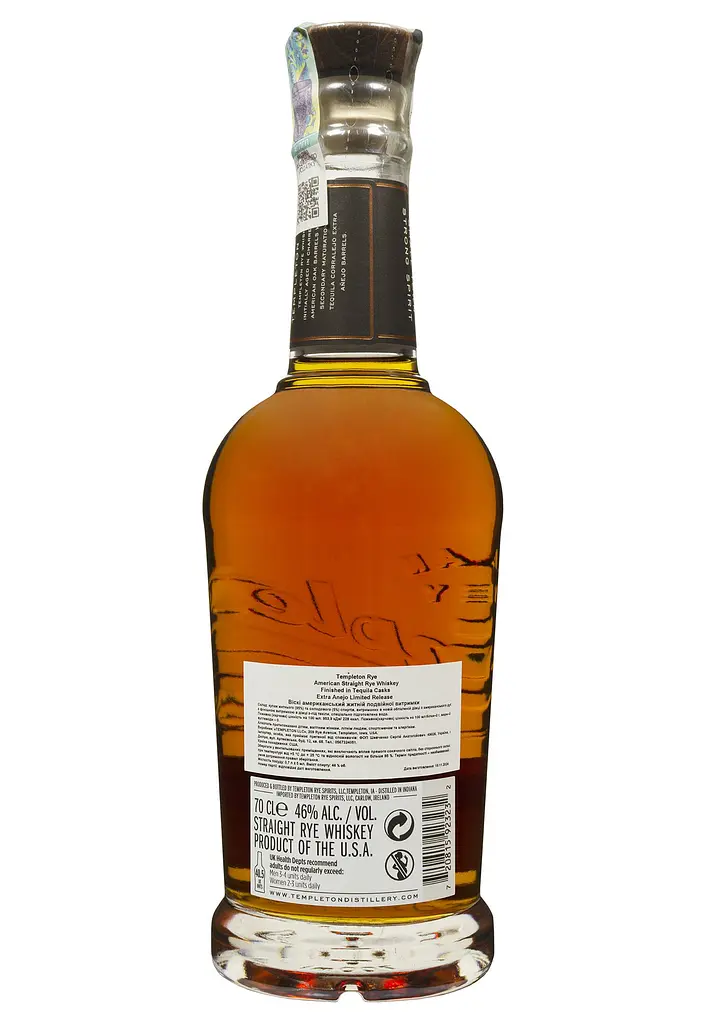 Віскі Templeton Rye Finished in Tequila Casks American Straight Rye Whiskey 46% 0.7 л - фото 2