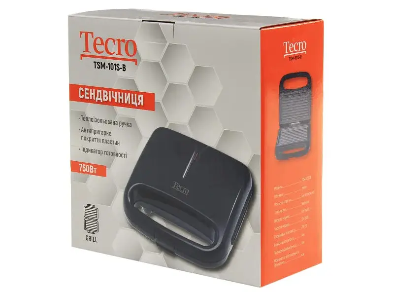 Бутербродниця Tecro TSM-101S-B - фото 2