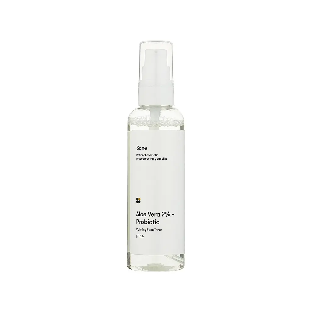 Тонік для обличчя Sane Aloe Vera 2% + Probiotic Calming Face Toner Заспокійливий 100 мл (4820266830533)