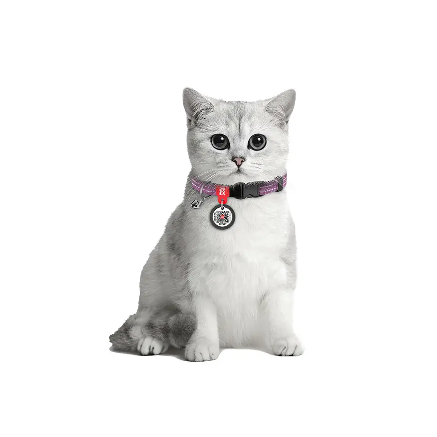 Нашийник для котів з відновленої бавовни Waudog Re-cotton з QR-паспортом світловідбиваючий пластиковий фастекс XS Ш 10 мм Дов - фото 4
