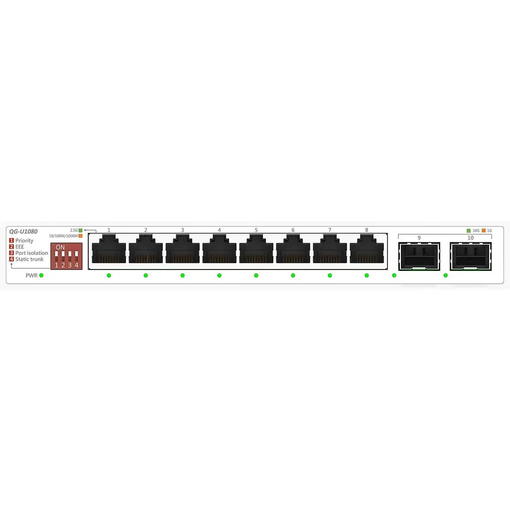Комутатор Asus QG-U1080 8-Port 2.5G + 2-Port 10G SFP+ Unmanaged White (90IG0A00-MO3B00) - фото 4
