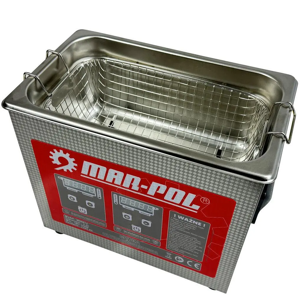 Ультразвукова ванна-мийка-очисник Mar-Pol M90074, 3,2 л, 120 Вт, 40 кГц, нагрівання, таймер - фото 5