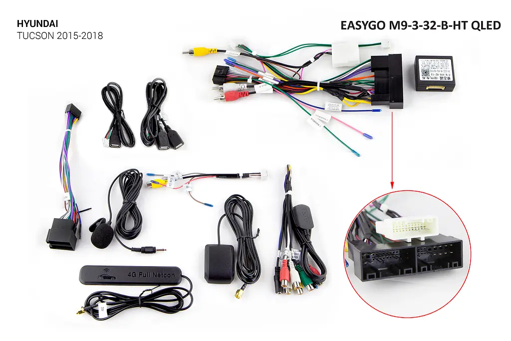 Штатний головний пристрій EasyGo M9-3-32-B-HT QLED Hyundai Tucson - фото 2