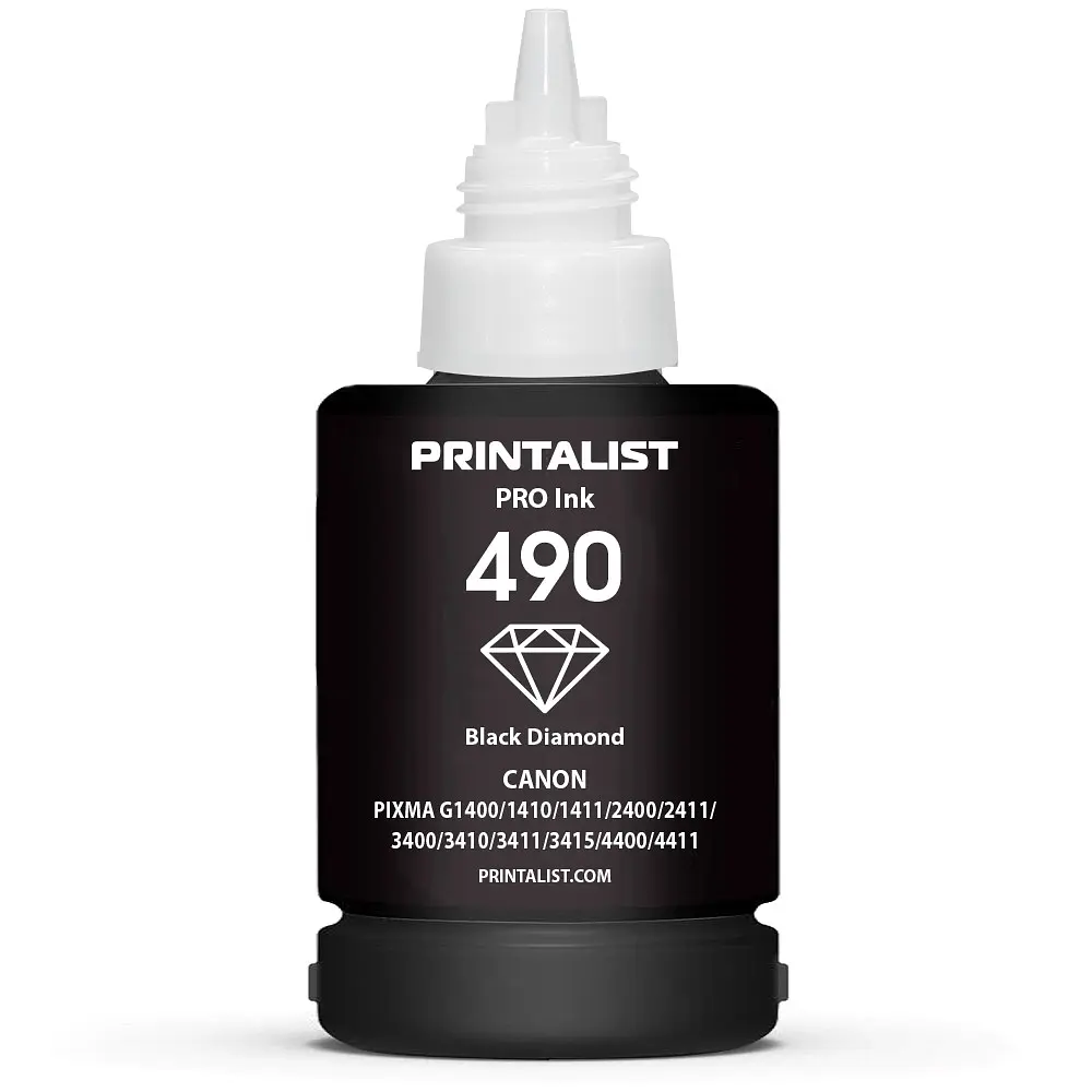 Чорнило PRINTALIST GI-490 для Canon G1400/G2400/G3400 140г Black пігментне (PL490BP) - фото 3