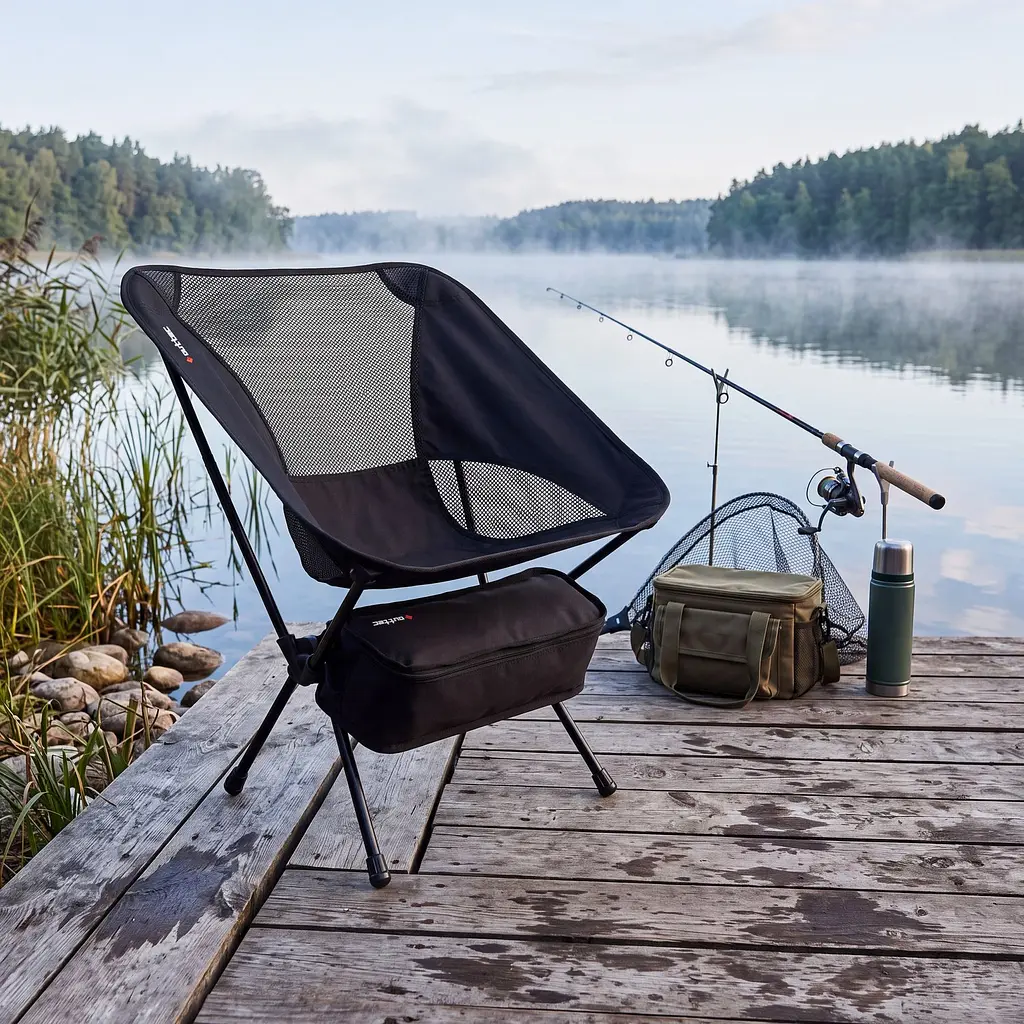 Крісло туристичне ультралегке розкладне Outtec Moon Chair Light з чохлом чорний - фото 7