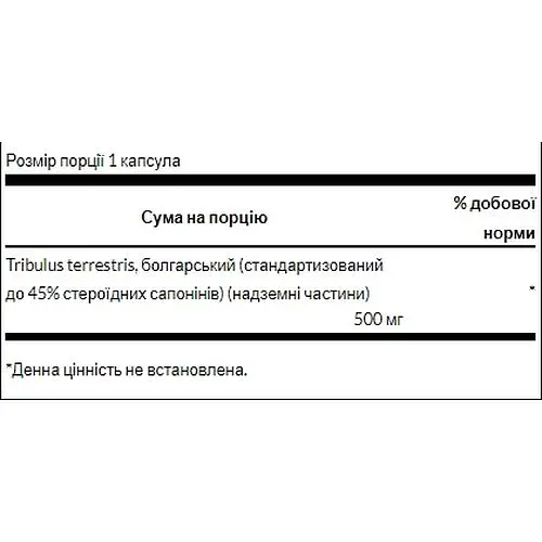 Экстракт трибулуса Swanson Tribulus Terrestris Extract 500 мг 60 капсул (100-45-3657047-20) - фото 2