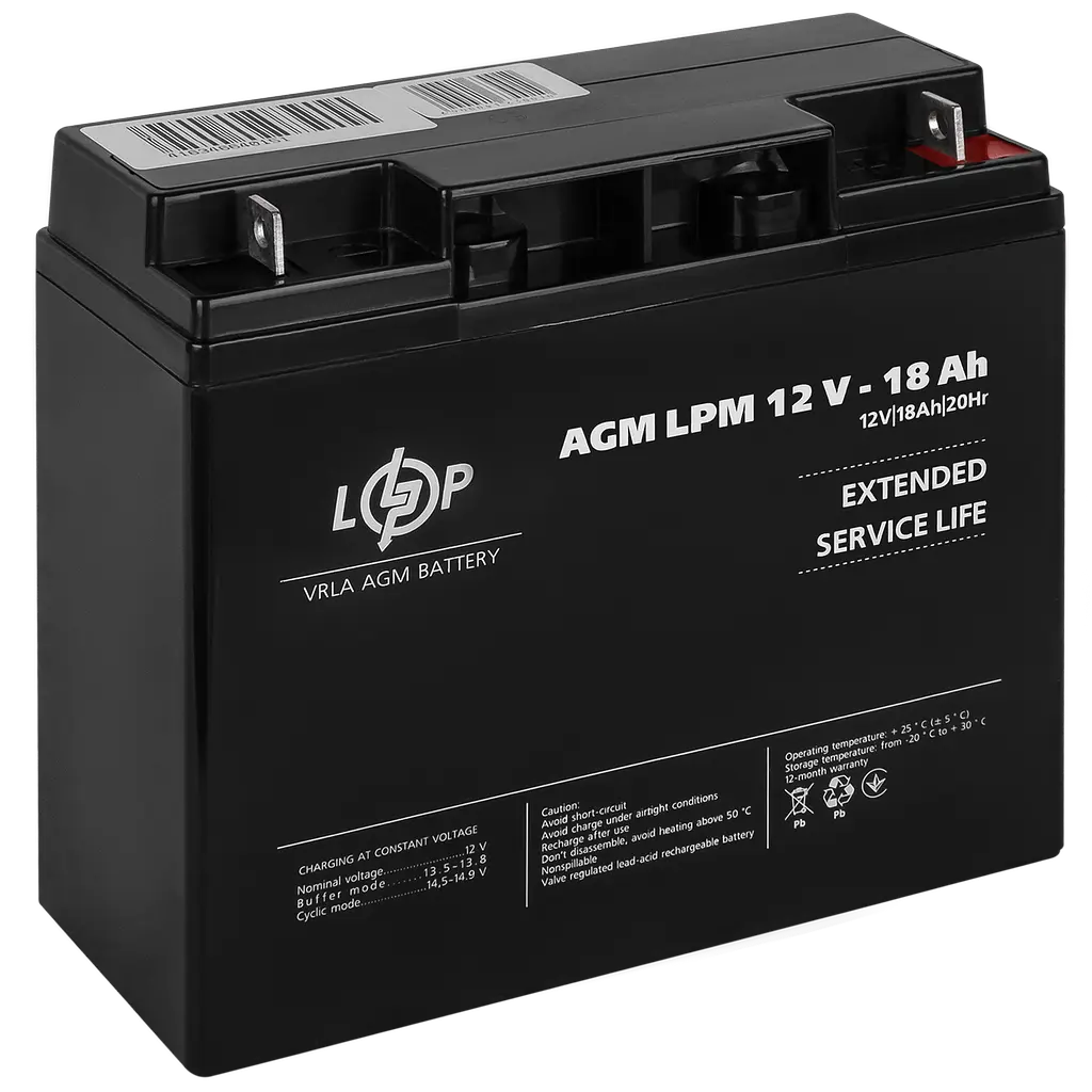 Аккумулятор AGM LPM 12V - 18 Ah - фото 2
