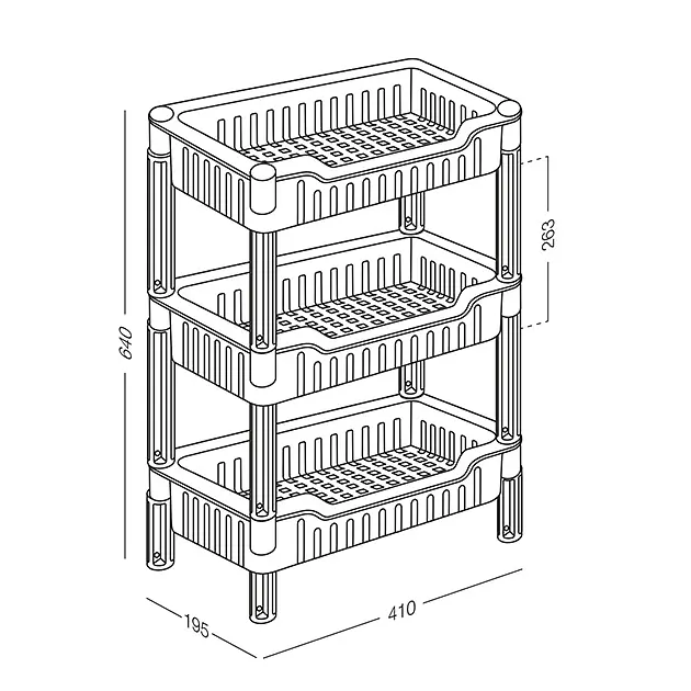 Етажерка трьохрівнева MVM, біла (FH-05 WHITE) - фото 8