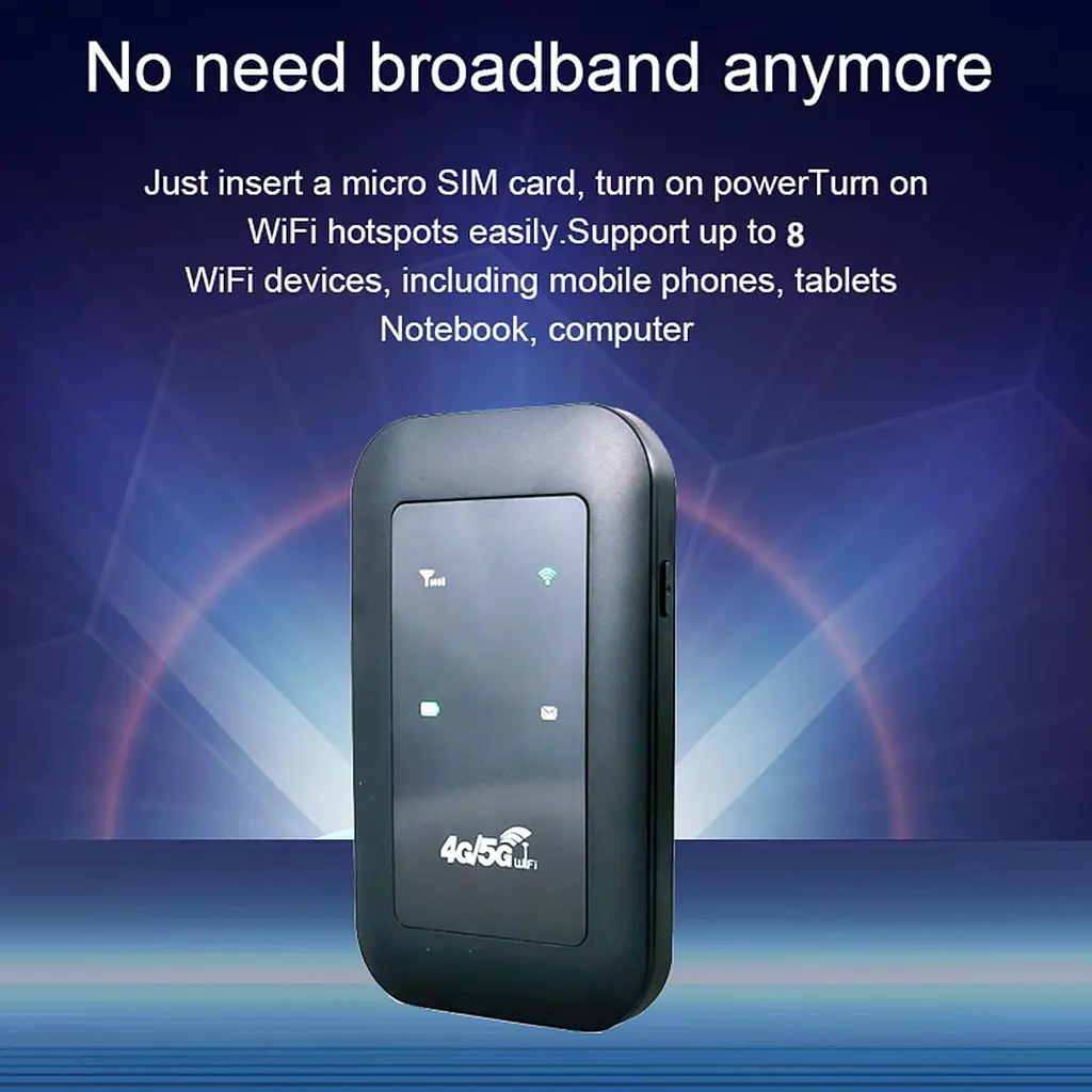 Портативний 4G LTE роутер Pix-Link Mobile Router PH312-E кишеньковий Wi-Fi модем з LED дисплеєм Black (19863) - фото 3
