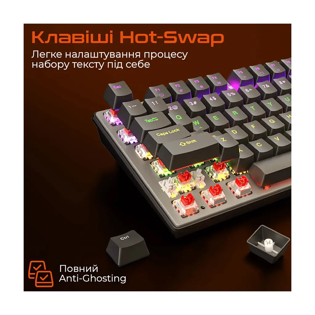 Клавіатура Meetion MK009 Pro Red Switch USB Type-C Black (MT-MK009Pro-W-RUA) - фото 4