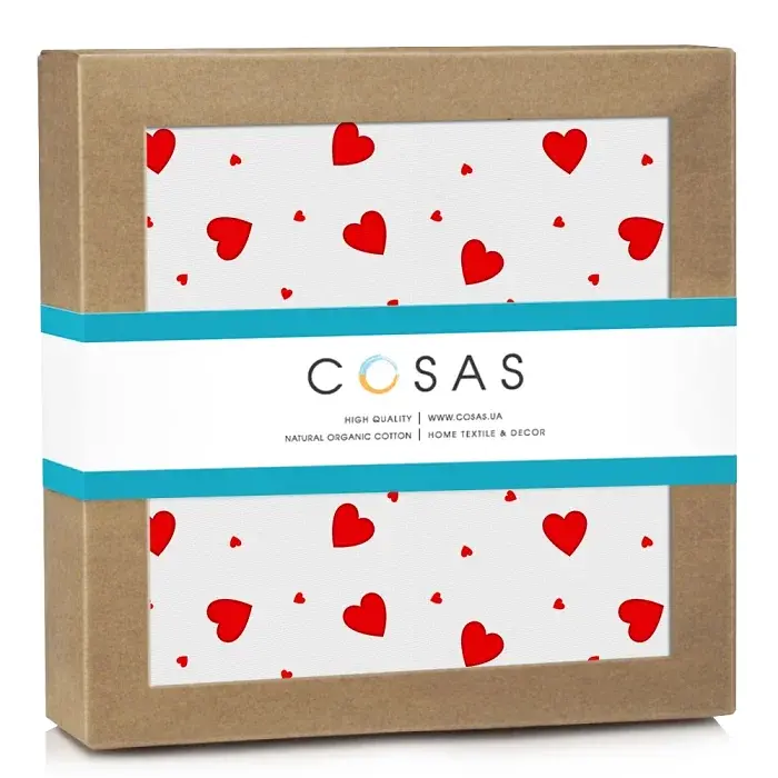 Фланелеві пелюшки Cosas Ruby Hearts 80х80 см біло-червона (FlannelDiapers_RubyHearts_80x80) - фото 2