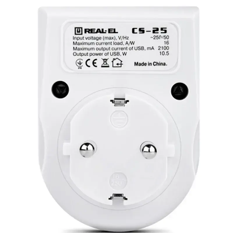 Зарядний пристрій REAL-EL 2*USB 10W (CS-25) - фото 5