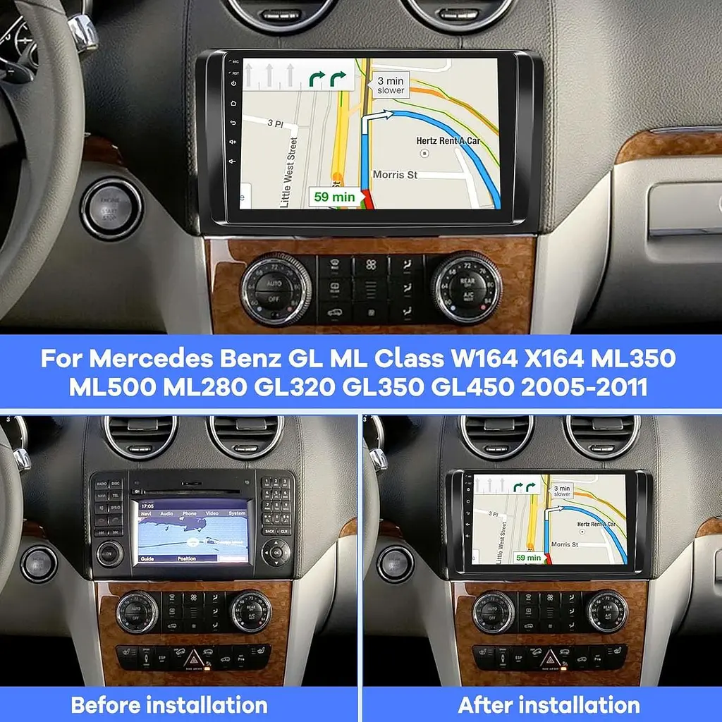 Автомагнітола Android для Mercedes ML/GL W164 із CarPlay - фото 6