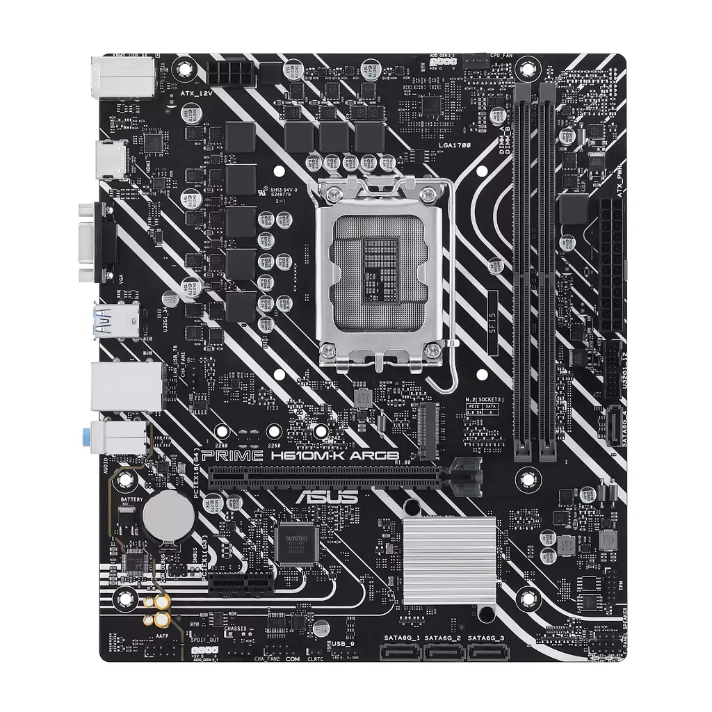 Материнская плата PRIME H610M-K ARGB s1700 H610 2xDDR5 M.2 HDMI D-Sub mATX ARGB Asus teh0019111 - фото 2