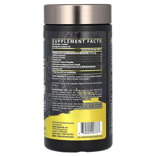 Комплексні жироспалювачі Lipo-6 Intense Ultra Concentrate 60 капсул (USA) Nutrex vit0005597 - фото 2