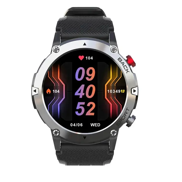 Смарт-часы Lemfo LF26MAX силиконовый ремешок silver black (16361) - фото 2