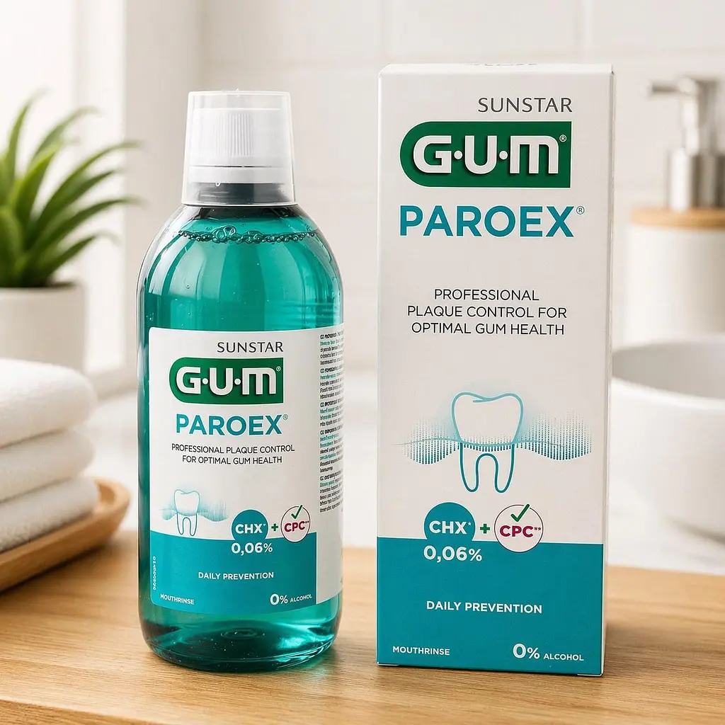Ополіскувач для ротової порожнини GUM Paroex 0,06% (хлоргексидин) для ясен та проти нальоту 500 мл