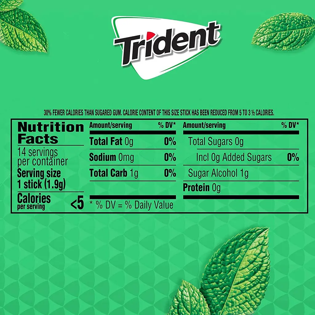Жуйки Trident spearmint 14 sticks - фото 6