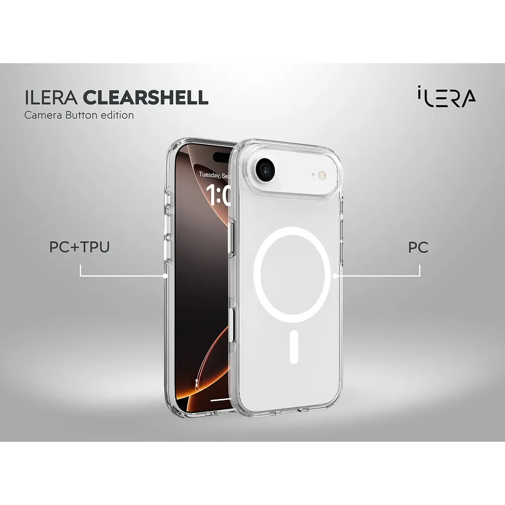 Чехол iLera ClearShell Camera Button with MagSafe для Apple iPhone Air Transparent ILHsCLCaB17Air [150427] - фото 6