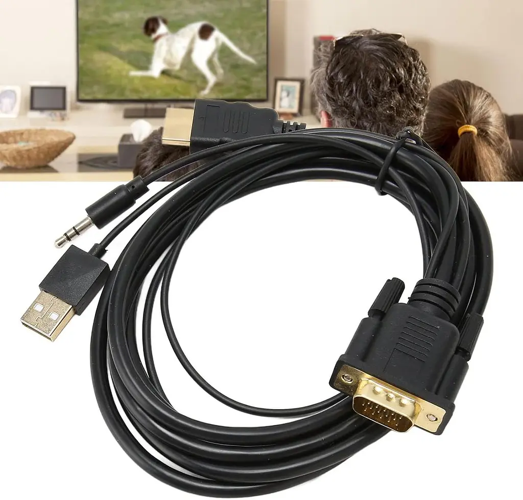 Кабель-перехідник VGA на HDMI 1080P, 1,8 м - фото 6