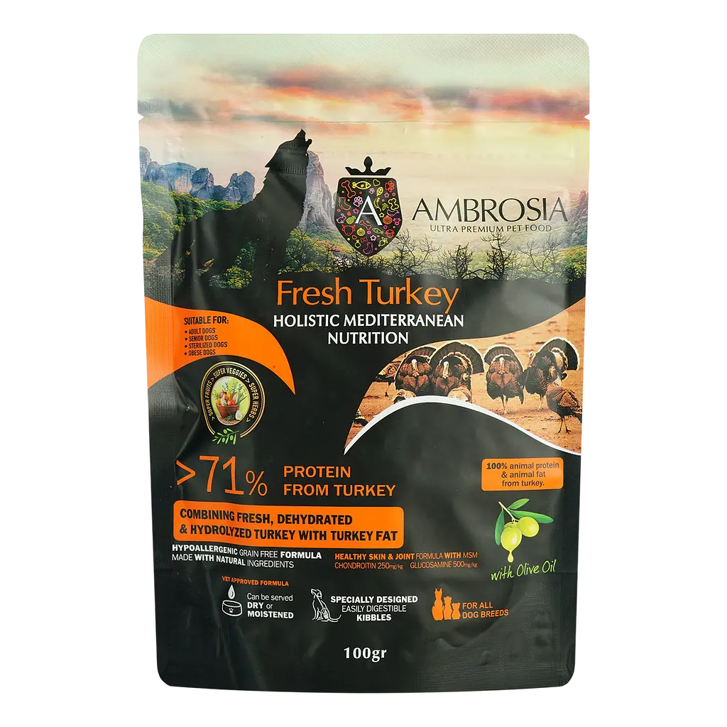 Набор сухого дегустационного корма для собак Ambrosia Mediterranean 600 г (6 шт. х 100 г) - фото 5