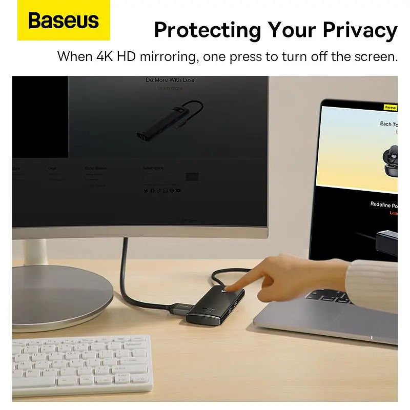 USB-Хаб Baseus Lite Series 6-in-1 (Type-C to HDMI + 2xUSB 3.0 + PD + SD/TF) black (WKQX050101) - фото 11