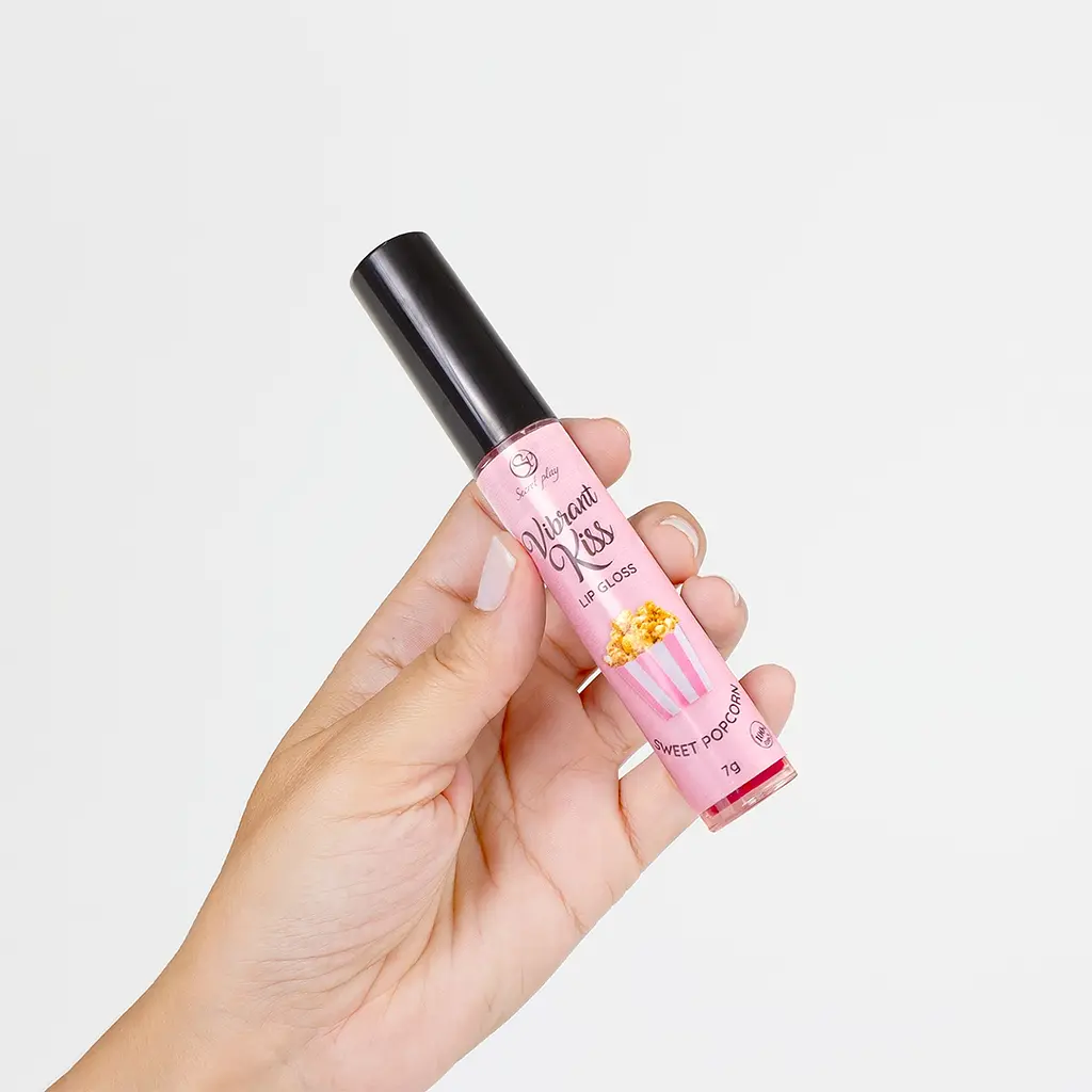 Блиск для губ з ефектом вібрації - Secret Play Sweet Popcorn Lip Gloss Vibrant Kiss - фото 4