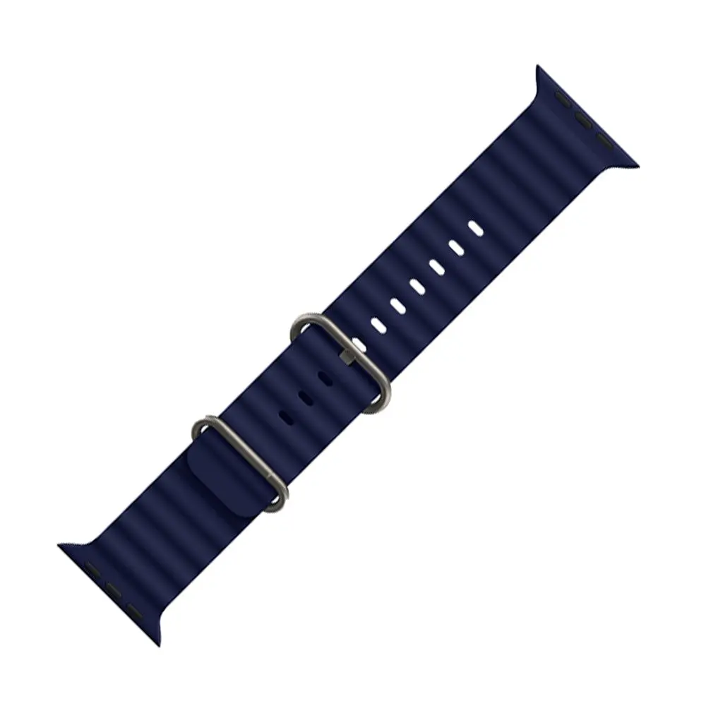 Ремінець силіконовий Hoco iWatch WA12 marine double buckle 42/ 44/ 45/ 49 mm синій - фото 2