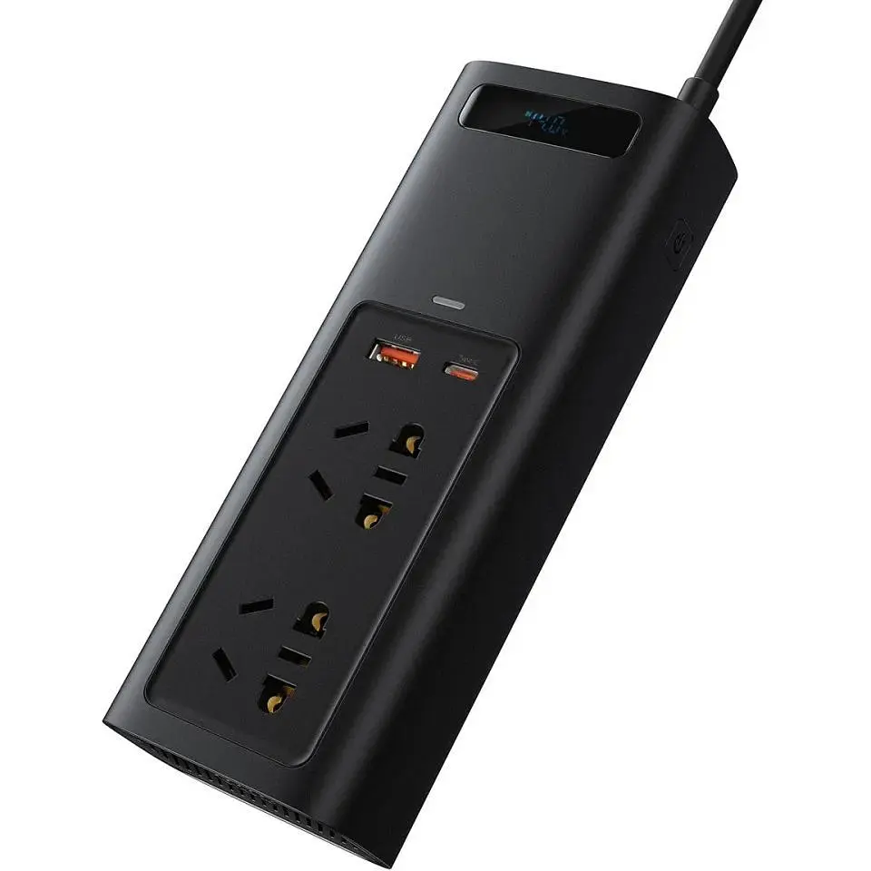 Автомобильный инвертор Baseus In Car Inverter 150W (220V CN/EU) black - фото 6