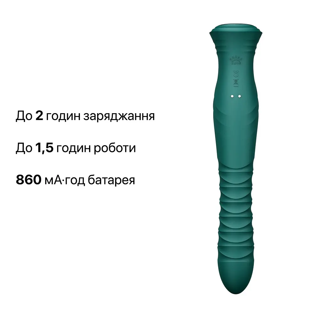Смарт пульсатор-кролик з вібрацією Zalo Mose 2 Turquoise Green, підігрів до 42 °C, кристал Swarovski - фото 10
