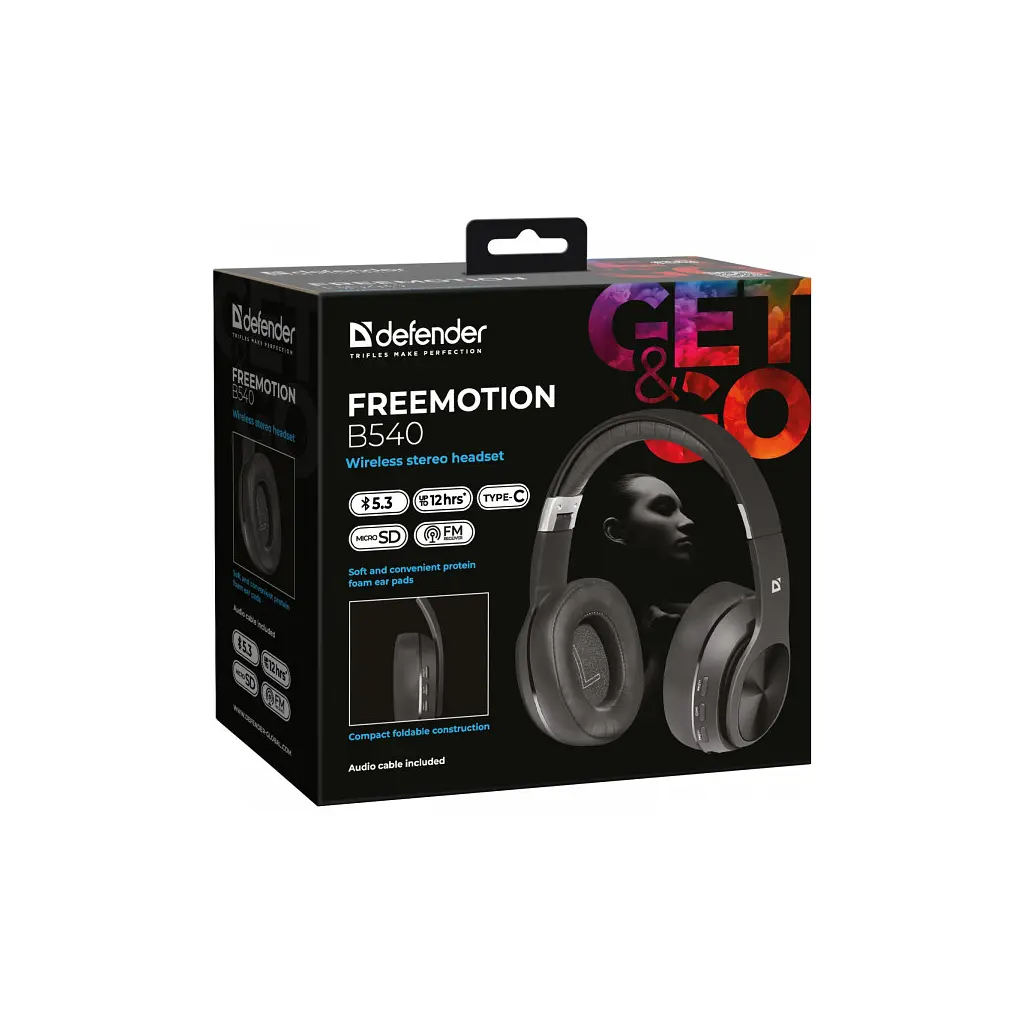 Навушники Defender FreeMotion B540 Bluetooth Black (63540) - фото 7