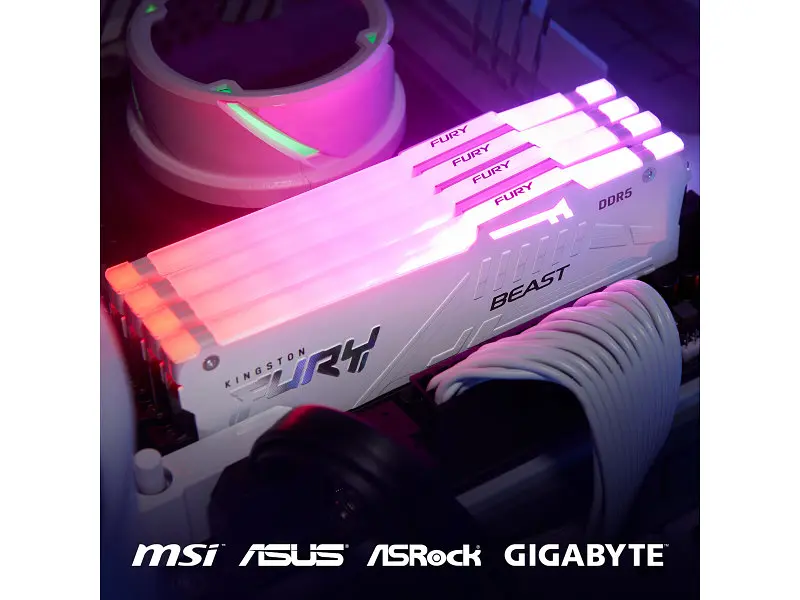 Пам'ять для настільних комп'ютерів Kingston FURY 64 GB (2x32GB) DDR5 6400 MHz Beast RGB EXPO White (KF564C32BWEAK2-64) - фото 7