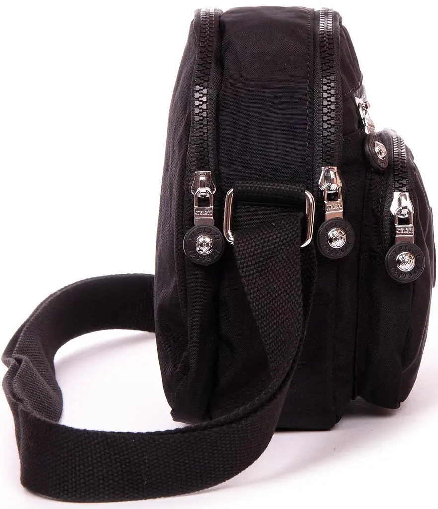 Жіноча текстильна сумка крос боді Jielshi Чорна (LANC23 black) - фото 4