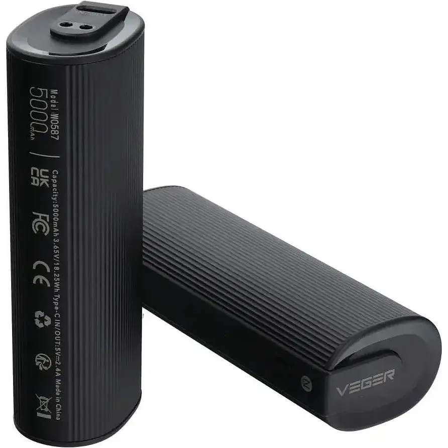 Портативний акумулятор-грілка для рук VEGER W0587 Hand Warmer Power Bank (2x5000mAh) 10000mAh black - фото 2