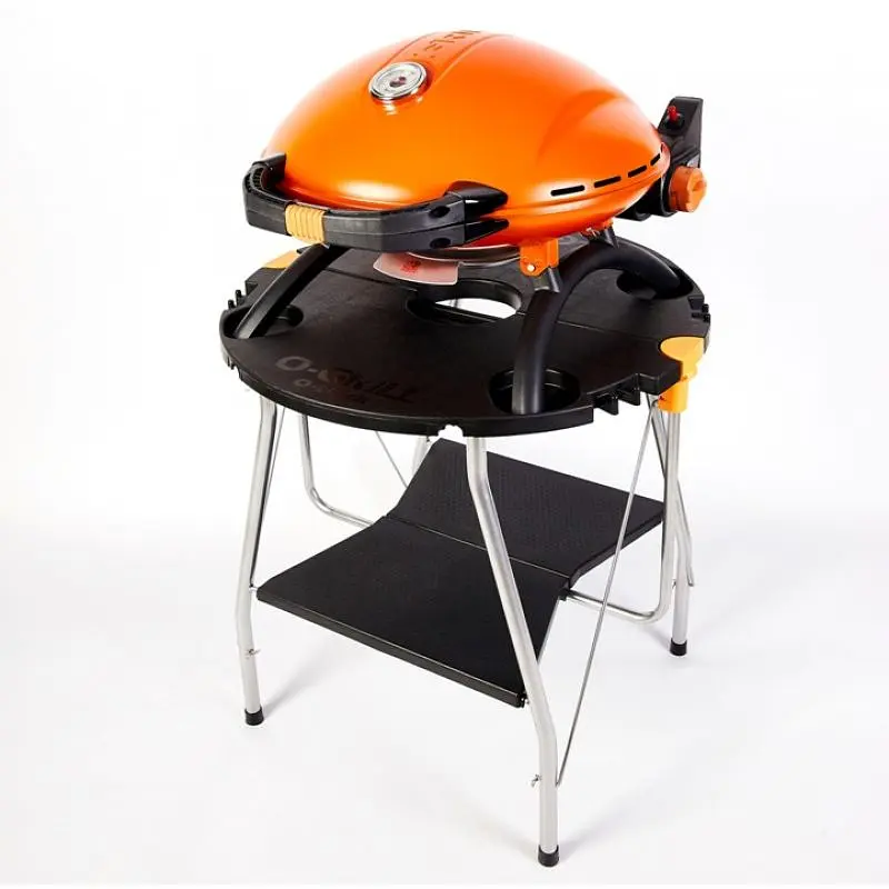 Портативный газовый гриль O-Grill 900 переносной, оранжевый + шланг в подарок! - фото 6