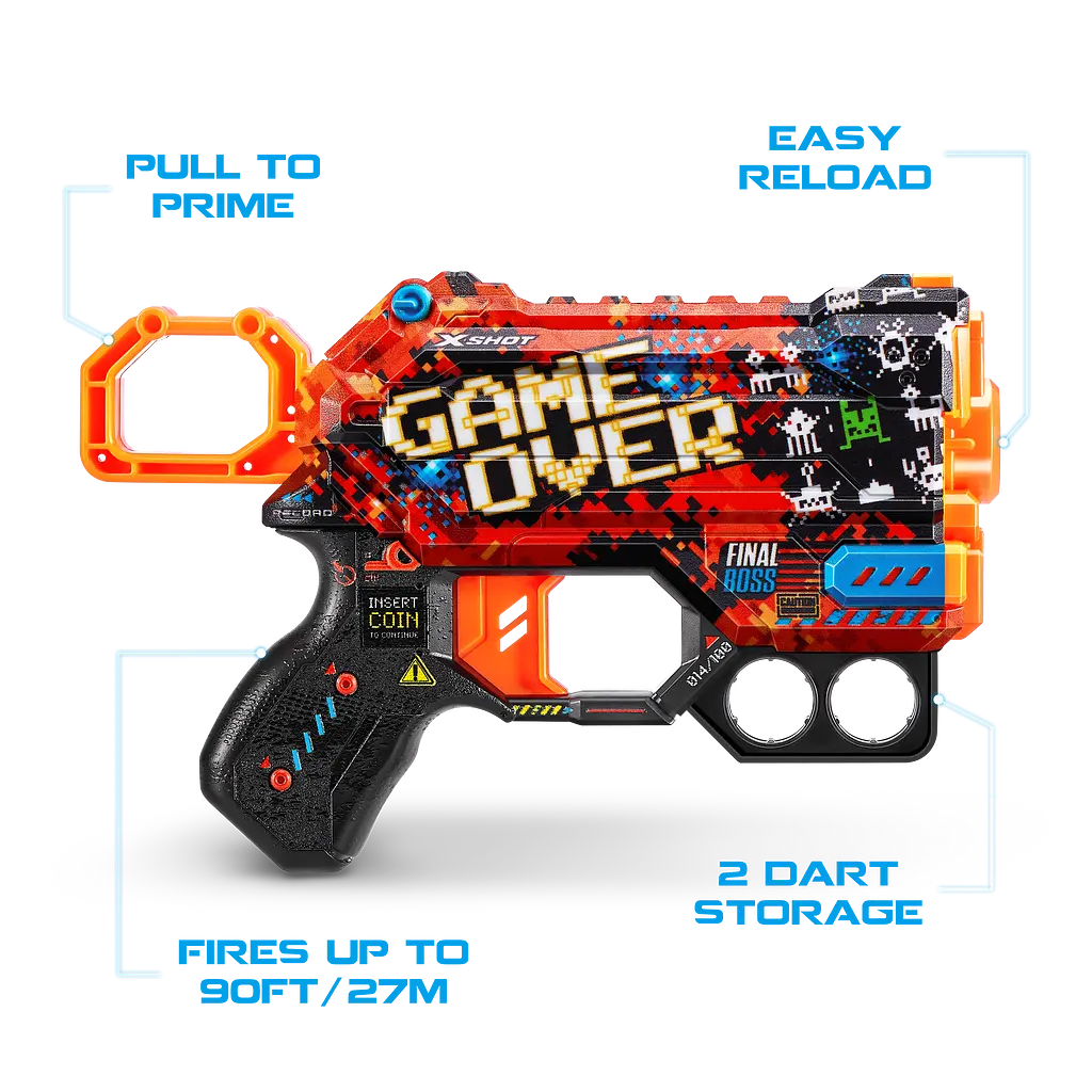 Швидкострільний бластер Zuru X-Shot Skins Menace Game Over, 8 патронів (36515B) - фото 4
