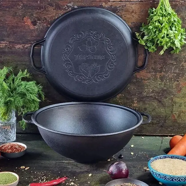 Котел узбекский Наша мастерская WOK с крышкой-сковородкой гриль 15 л (V15СРGr) - фото 2