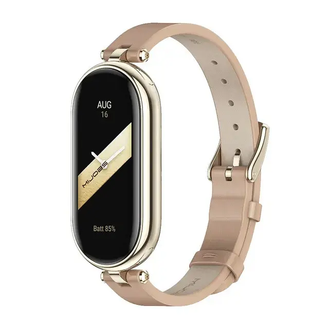Шкіряний ремінець MiJobs для фітнес-браслета Xiaomi Mi Band 7 Type A бежевий - фото 2