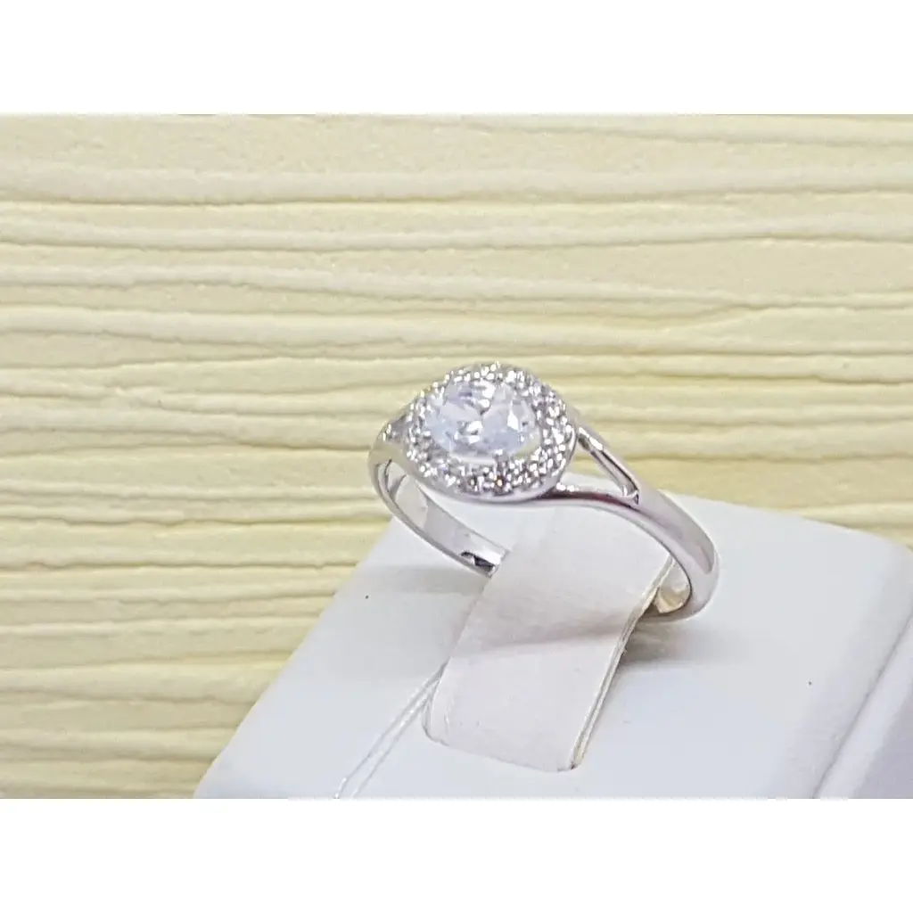 Серебряное кольцо Лазурит с фианитами. 15065р 17,5 - фото 3