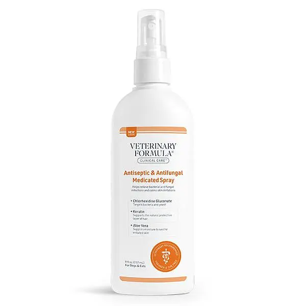 Спрей для собак та котів Veterinary Formula Clinical Care Antiseptic&Antifungal Антисептичний та протигрибковий із хлоргексидином і кератином 237 мл (01811)