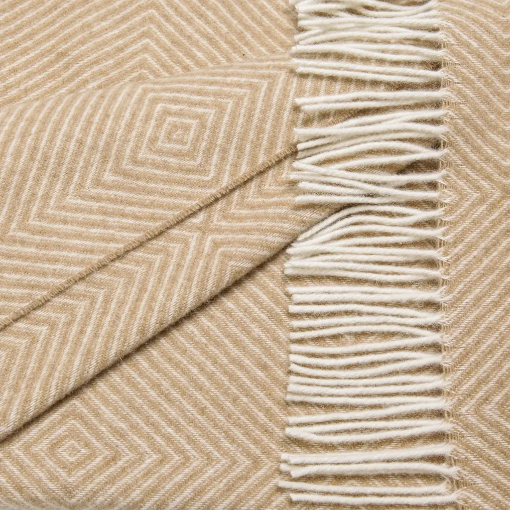 Плед Love You мериносовий 140x200 см бежевий (4233) - фото 3