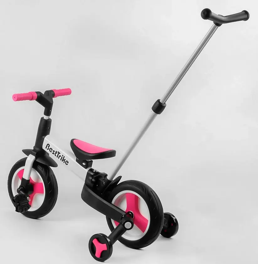 Велосипед-трансформер 55475 Best Trike колеса PU 10’’, родительская ручка, съемные педали, в коробке (6989228360049) - фото 4